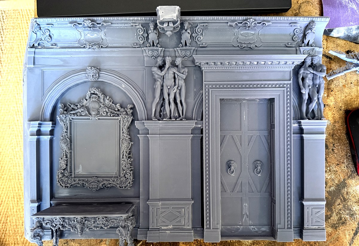 Architectural wall panel in ABS-like resin — Northside Modelworks 1:12 scale miniature production process
